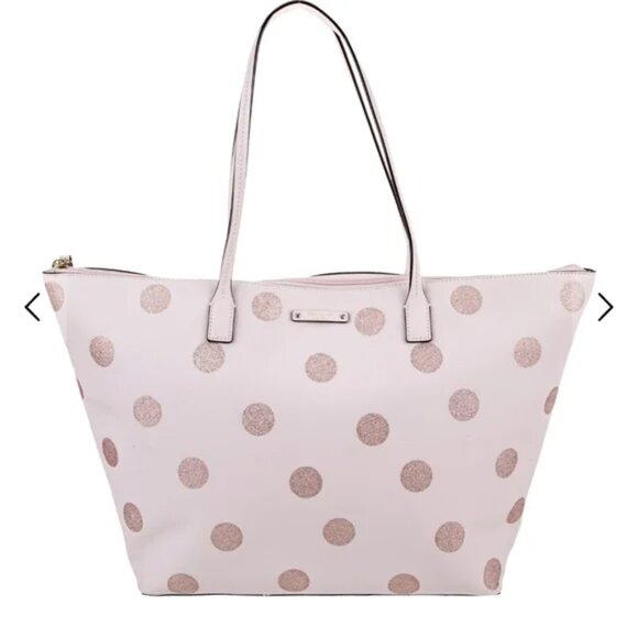 Kate Spade Bundle (Pink Polka Dot Tote, Card Holder & Phone Case) - Picture 4 of 9